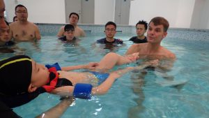 People in water during hydro therapy training