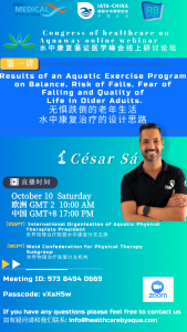 IATA-China Webinar October 2020; Results of an aquatic exercise program on Balance, Risk of Falls, Fear of Falling and Quality of Life in Older Adults