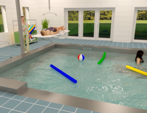 Modular pool rendered video